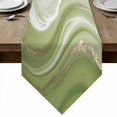 thumbnail image 1 of Table Runners 72 Inches Long, Green Abstract Cotton Linen Kitchen Dining Coffee Table Runner for Party Home Decor, Waves Gradient Water Ripple Striped Tabletop Dresser Scarves Runner 18x72 Inch, 1 of 9