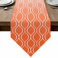 thumbnail image 1 of Table Runners 72 Inches Long, Orange Morocco Cotton Linen Kitchen Dining Coffee Table Runner for Party Home Decor, Geometric Ombre Plaid Abstract Tabletop Dresser Scarves Runner Decor 16x72 Inch, 1 of 9