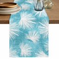 thumbnail image 1 of Table Runners 90 Inches Long Dress Scarves, Aqua Blue Palm Leaves Coastal Farmhouse Coffee/Dining/Kitchen Table Decor Table Runner for Living Room, Summer Tropical Botanical 13x90 Inch, 1 of 9