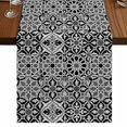thumbnail image 1 of Table Runners 90 Inches Long Dress Scarves, Black Morocco Farmhouse Coffee/Dining/Kitchen Table Runner for Living Room, Traditional Tribal Abstract Geometric Art 13x90 Inch, 1 of 9
