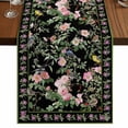 thumbnail image 1 of Table Runners 90 Inches Long Dress Scarves, Black Spring Floral Farmhouse Coffee/Dining/Kitchen Table Runner for Living Room, Elegant Pastoral Flowers Birds Watercolor 13x90 Inch, 1 of 9