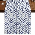 thumbnail image 1 of Table Runners 90 Inches Long Dress Scarves, Blue Geometric Farmhouse Coffee/Dining/Kitchen Table Runner for Living Room, Watercolor Chevron Abstract 13x90 Inch, 1 of 9