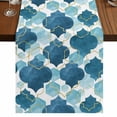 thumbnail image 1 of Table Runners 90 Inches Long Dress Scarves, Blue Geometric Moroccan Farmhouse Coffee/Dining/Kitchen Table Runner for Living Room, Abstract Art Blue Ombre Modern 13x90 Inch, 1 of 9