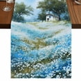 thumbnail image 1 of Table Runners 90 Inches Long Dress Scarves, Blue Green Spring Farmhouse Coffee/Dining/Kitchen Table Runner for Living Room, Watercolor Flower Trees Nature Landscape 13x90 Inch, 1 of 9