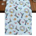 thumbnail image 1 of Table Runners 90 Inches Long Dress Scarves, Blue Hummingbird Farmhouse Coffee/Dining/Kitchen Table Runner for Living Room, Spring Watercolor Flowers Leaf Plant 13x90 Inch, 1 of 9