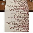 thumbnail image 1 of Table Runners 90 Inches Long Dress Scarves, Brown Eucalyptus Leaves Farmhouse Coffee/Dining/Kitchen Table Runner for Living Room, Spring Leaves Plants Country Beige 13x90 Inch, 1 of 9