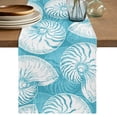thumbnail image 1 of Table Runners 90 Inches Long Dress Scarves, Coastal Shell Teal Blue Farmhouse Coffee/Dining/Kitchen Table Decor Table Runner for Living Room, Summer Ocean Shell Beach 13x90 Inch, 1 of 9