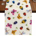 thumbnail image 1 of Table Runners 90 Inches Long Dress Scarves, Cute Butterfly Dragonfly Farmhouse Coffee/Dining/Kitchen Table Runner for Living Room, Farmhouse Botanical Floral Beige 13x90 Inch, 1 of 9