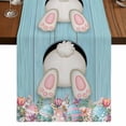 thumbnail image 1 of Table Runners 90 Inches Long Dress Scarves, Easter Bunny Farmhouse Coffee/Dining/Kitchen Table Runner for Living Room, Colorful Eggs Cute Rabbit Blue Country Wooden 13x90 Inch, 1 of 9
