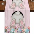 thumbnail image 1 of Table Runners 90 Inches Long Dress Scarves, Easter Bunny Farmhouse Coffee/Dining/Kitchen Table Runner for Living Room, Colorful Eggs Cute Rabbit Pink Country Wooden 13x90 Inch, 1 of 9