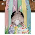 thumbnail image 1 of Table Runners 90 Inches Long Dress Scarves, Easter Bunny Farmhouse Coffee/Dining/Kitchen Table Runner for Living Room, Eggs Cute Rabbit Colorful Wooden Grain Rustic 13x90 Inch, 1 of 9