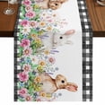 thumbnail image 1 of Table Runners 90 Inches Long Dress Scarves, Easter Bunny Farmhouse Coffee/Dining/Kitchen Table Runner for Living Room, Spring Daisy Flowers Rabbits Buffalo Plaid 13x90 Inch, 1 of 9