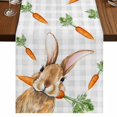 thumbnail image 1 of Table Runners 90 Inches Long Dress Scarves, Easter Bunny Farmhouse Coffee/Dining/Kitchen Table Runner for Living Room, Spring Rabbits Carrots Gray Buffalo Plaid 13x90 Inch, 1 of 9