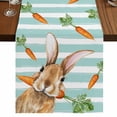 thumbnail image 1 of Table Runners 90 Inches Long Dress Scarves, Easter Bunny Farmhouse Coffee/Dining/Kitchen Table Runner for Living Room, Spring Rabbits Carrots Turquoise Stripes 13x90 Inch, 1 of 9