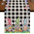 thumbnail image 1 of Table Runners 90 Inches Long Dress Scarves, Easter Bunny Gnomes Farmhouse Coffee/Dining/Kitchen Table Runner for Living Room, Spring Easter Eggs Floral Black Plaid 13x90 Inch, 1 of 9