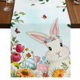 thumbnail image 1 of Table Runners 90 Inches Long Dress Scarves, Easter Farmhouse Coffee/Dining/Kitchen Table Runner for Living Room, Spring Watercolor Bunny Eggs Tulip Flower Plant 13x90 Inch, 1 of 9