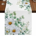 thumbnail image 1 of Table Runners 90 Inches Long Dress Scarves, Eucalyptus Leaves Farmhouse Coffee/Dining/Kitchen Table Runner for Living Room, Daisy Spring Floral Botanical Watercolor 13x90 Inch, 1 of 9