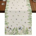 thumbnail image 1 of Table Runners 90 Inches Long Dress Scarves, Farmhouse Botancial Farmhouse Coffee/Dining/Kitchen Table Runner for Living Room, Pastoral Daisy Leaves Rustic Burlap 13x90 Inch, 1 of 9