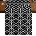thumbnail image 1 of Table Runners 90 Inches Long Dress Scarves, Geometric Farmhouse Coffee/Dining/Kitchen Table Runner for Living Room, Modern Abstract Lines Texture Black 13x90 Inch, 1 of 9