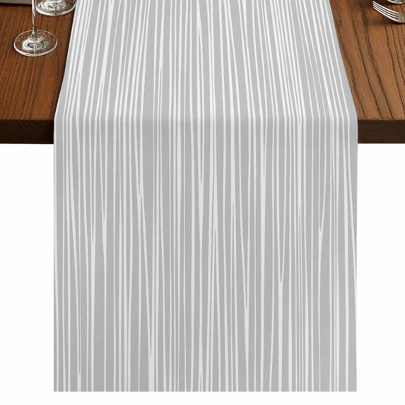 Table Runners 90 Inches Long Dress Scarves, Gray Lines Farmhouse Coffee/Dining/Kitchen Table Runner for Living Room, Vintage Wave Stripes Texture Simple 13x90 Inch