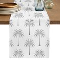 thumbnail image 1 of Table Runners 90 Inches Long Dress Scarves, Grey Palm Trees Farmhouse Coffee/Dining/Kitchen Table Decor Table Runner for Living Room, Tropical Summer Beach Botanical 13x90 Inch, 1 of 9