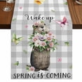 thumbnail image 1 of Table Runners 90 Inches Long Dress Scarves, Grey Plaid Groundhog Farmhouse Coffee/Dining/Kitchen Table Runner for Living Room, Spring Floral Butterfly Botanical 13x90 Inch, 1 of 9