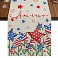 thumbnail image 1 of Table Runners 90 Inches Long Dress Scarves, Independence Day Farmhouse Coffee/Dining/Kitchen Table Runner for Living Room, 4th of July Striped Stars Patriotic Burlap 13x90 Inch, 1 of 9