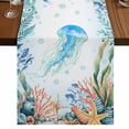 thumbnail image 1 of Table Runners 90 Inches Long Dress Scarves, Jellyfish Coastal Farmhouse Coffee/Dining/Kitchen Table Runner for Living Room, Summer Nautical Starfish Coral Ocean 13x90 Inch, 1 of 9