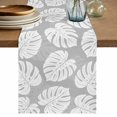 thumbnail image 1 of Table Runners 90 Inches Long Dress Scarves, Monstera Leaves Farmhouse Coffee/Dining/Kitchen Table Decor Table Runner for Living Room, Modern Minimalist Botanical Tropical Gray 13x90 Inch, 1 of 9
