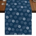 thumbnail image 1 of Table Runners 90 Inches Long Dress Scarves, Navy Blue Daisy Farmhouse Coffee/Dining/Kitchen Table Runner for Living Room, Modern Farmhouse Chrysanthemum Floral 13x90 Inch, 1 of 9