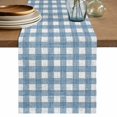 thumbnail image 1 of Table Runners 90 Inches Long Dress Scarves, Navy Buffalo Plaid Farmhouse Coffee/Dining/Kitchen Table Decor Table Runner for Living Room, Farmhouse Checked Vintage Geometric Art 13x90 Inch, 1 of 9