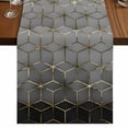 thumbnail image 1 of Table Runners 90 Inches Long Dress Scarves, Ombre Gray Geometric Farmhouse Coffee/Dining/Kitchen Table Runner for Living Room, Modern Abstract Art 13x90 Inch, 1 of 9