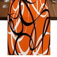 thumbnail image 1 of Table Runners 90 Inches Long Dress Scarves, Orange Geometric Farmhouse Coffee/Dining/Kitchen Table Runner for Living Room, Black White Striped Abstract Lines Art 13x90 Inch, 1 of 9