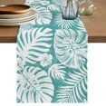 thumbnail image 1 of Table Runners 90 Inches Long Dress Scarves, Palm Tree Monstera Farmhouse Coffee/Dining/Kitchen Table Decor Table Runner for Living Room, Turquoise Teal White Leaf Boho Botanical 13x90 Inch, 1 of 9