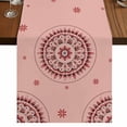 thumbnail image 1 of Table Runners 90 Inches Long Dress Scarves, Pink Floral Farmhouse Coffee/Dining/Kitchen Table Runner for Living Room, Circular Flowers Ethnic Abstract Aesthetic 13x90 Inch, 1 of 9