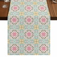thumbnail image 1 of Table Runners 90 Inches Long Dress Scarves, Pink Green Flowers Farmhouse Coffee/Dining/Kitchen Table Runner for Living Room, Country Botanical Abstract Floral Patterned 13x90 Inch, 1 of 9