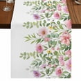 thumbnail image 1 of Table Runners 90 Inches Long Dress Scarves, Pink Green Spring Farmhouse Coffee/Dining/Kitchen Table Runner for Living Room, Floral Eucalyptus Leaves Watercolor Plant 13x90 Inch, 1 of 9