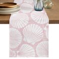 thumbnail image 1 of Table Runners 90 Inches Long Dress Scarves, Pink Scallop Coastal Farmhouse Coffee/Dining/Kitchen Table Decor Table Runner for Living Room, Summer Beach Nautical 13x90 Inch, 1 of 9