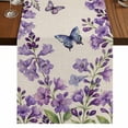thumbnail image 1 of Table Runners 90 Inches Long Dress Scarves, Purple Flowers Farmhouse Coffee/Dining/Kitchen Table Runner for Living Room, Butterfly Spring Floral Rustic Farmhouse 13x90 Inch, 1 of 9