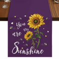 thumbnail image 1 of Table Runners 90 Inches Long Dress Scarves, Purple Sunshine Sunflower Farmhouse Coffee/Dining/Kitchen Table Runner for Living Room, Pastoral Bees Farmhouse Floral 13x90 Inch, 1 of 9