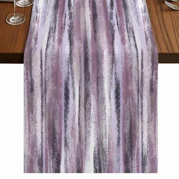 Table Runners 90 Inches Long Dress Scarves, Purple Vintage Farmhouse Coffee/Dining/Kitchen Table Runner for Living Room, Striped Painting Retro Abstract Art 13x90 Inch