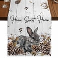 thumbnail image 1 of Table Runners 90 Inches Long Dress Scarves, Rabbits Pine Cone Farmhouse Coffee/Dining/Kitchen Table Runner for Living Room, Sweet Home Texture Farmhouse Grey Wooden 13x90 Inch, 1 of 9