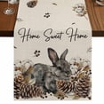 thumbnail image 1 of Table Runners 90 Inches Long Dress Scarves, Rabbits Pine Cone Farmhouse Coffee/Dining/Kitchen Table Runner for Living Room, Sweet Home Texture Rustic Leaf Retro Beige 13x90 Inch, 1 of 9