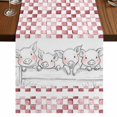 thumbnail image 1 of Table Runners 90 Inches Long Dress Scarves, Red Plaid Farmhouse Farmhouse Coffee/Dining/Kitchen Table Runner for Living Room, Watercolor Cute Country Pigs Checkered 13x90 Inch, 1 of 9
