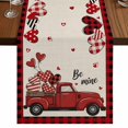 thumbnail image 1 of Table Runners 90 Inches Long Dress Scarves, Red Valentine's Day Farmhouse Coffee/Dining/Kitchen Table Runner for Living Room, Truck Plaid Love Heart Rustic 13x90 Inch, 1 of 9