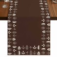 thumbnail image 1 of Table Runners 90 Inches Long Dress Scarves, Rustic Botanical Farmhouse Coffee/Dining/Kitchen Table Runner for Living Room, Japanese Herb on Brown Simple Art 13x90 Inch, 1 of 9