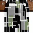 thumbnail image 1 of Table Runners 90 Inches Long Dress Scarves, Sage Green Black Geometric Farmhouse Coffee/Dining/Kitchen Table Runner for Living Room, Modern Abstract Art Block 13x90 Inch, 1 of 9