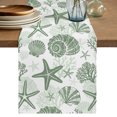 thumbnail image 1 of Table Runners 90 Inches Long Dress Scarves, Sage Green Coastal Summer Farmhouse Coffee/Dining/Kitchen Table Decor Table Runner for Living Room, Coral Shell Starfish Nautical 13x90 Inch, 1 of 9