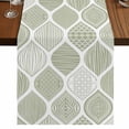 thumbnail image 1 of Table Runners 90 Inches Long Dress Scarves, Sage Green Geometric Farmhouse Coffee/Dining/Kitchen Table Runner for Living Room, Moroccan Chic Abstract Plaid Art 13x90 Inch, 1 of 9