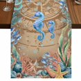 thumbnail image 1 of Table Runners 90 Inches Long Dress Scarves, Seahorse Coastal Farmhouse Coffee/Dining/Kitchen Table Runner for Living Room, Summer Nautical Starfish Coral Brown Anchor 13x90 Inch, 1 of 9